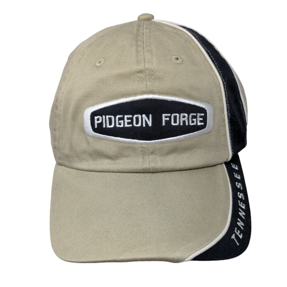 Pidgeon Forge Tennessee Strapback Hat Tan OS Adjustable Embroidered Bio-Domes